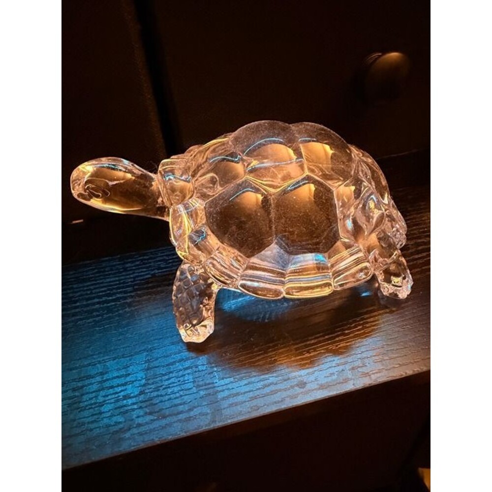 Vintage Cristal Arques France Crystal Turtle Tortoise Sculpture Figurine 7 inch